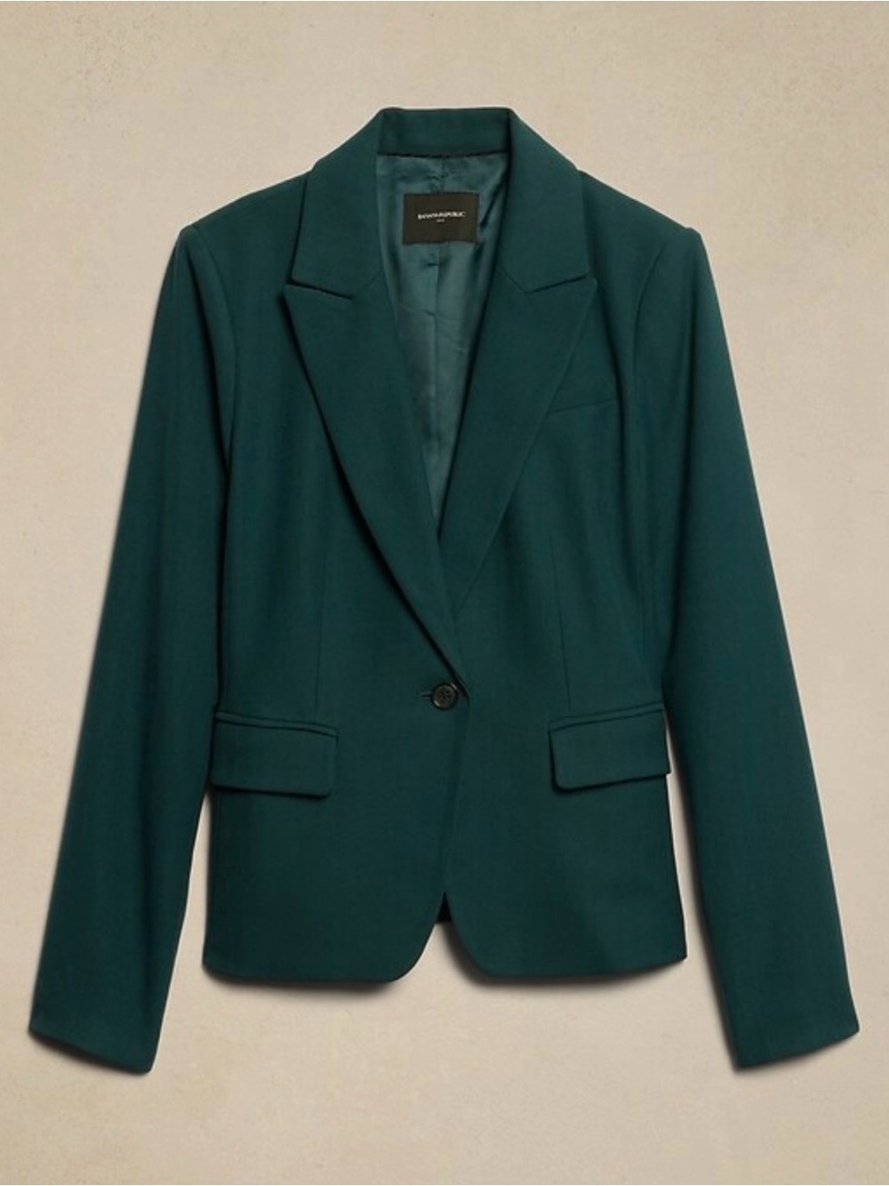 Banana Republic Herringbone Short Cutaway Blazer Teal Size 18 NWT